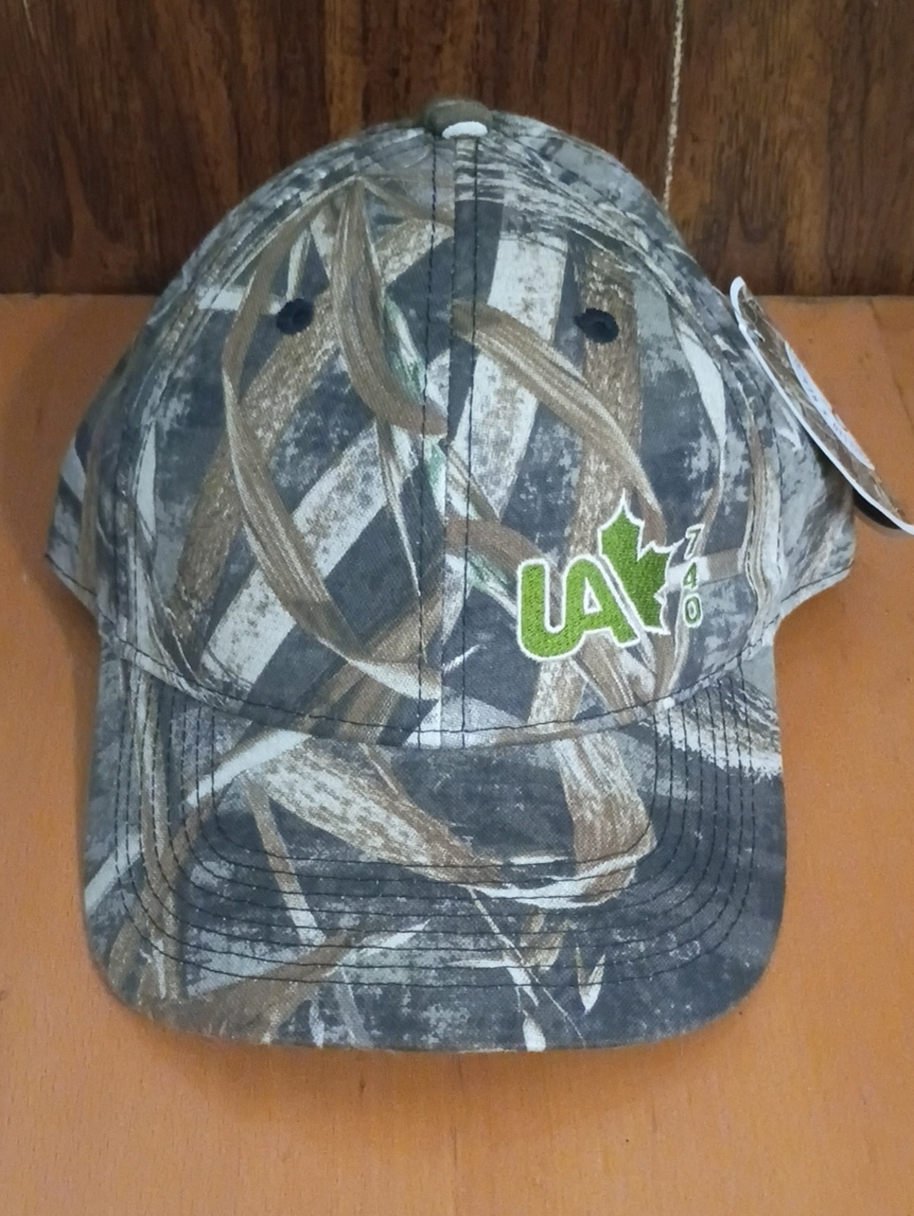 UA Pro Camo Baseball Cap with Green Leaf Logo